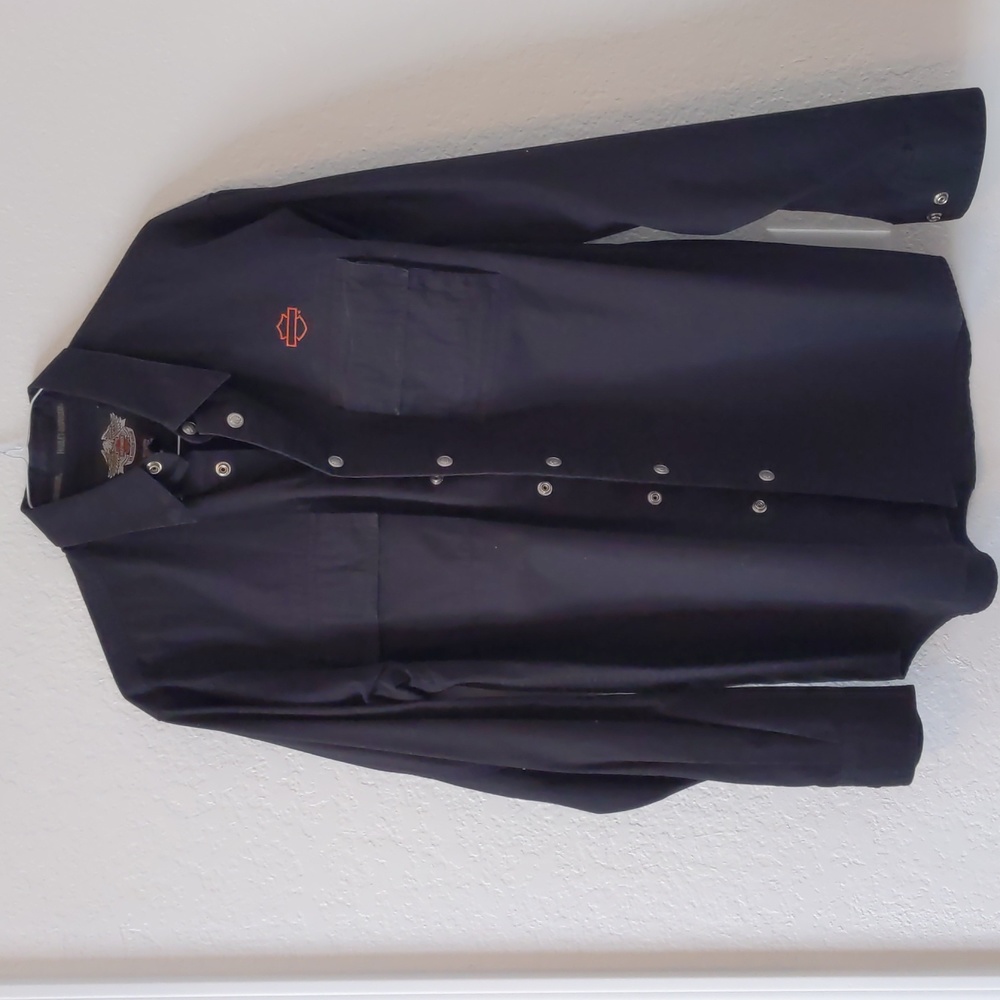 Harley Davidson long sleeved snap shirt - Picture 4 of 5